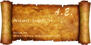 Antoni Eugén névjegykártya